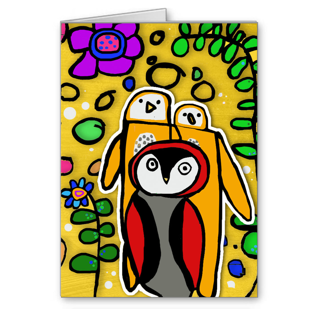 "Turn it Gold Penguins" Greeting Card