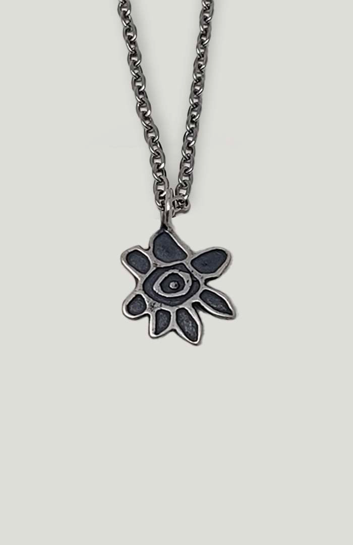 Silver Flower Charm Necklace