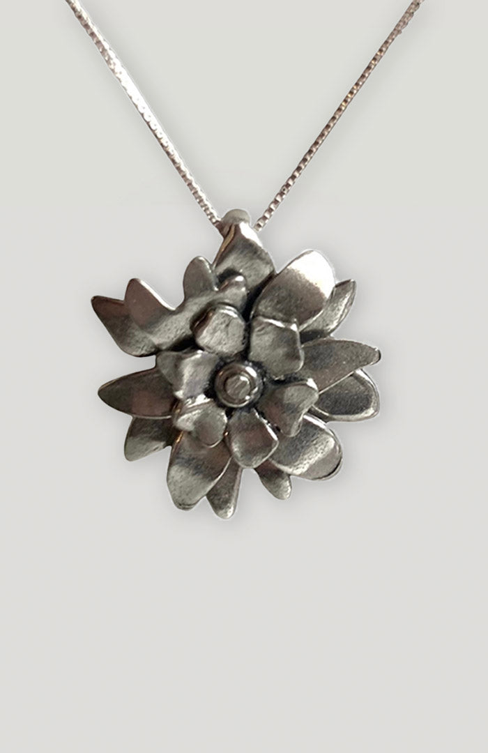 Pewter Passion Flower Necklace
