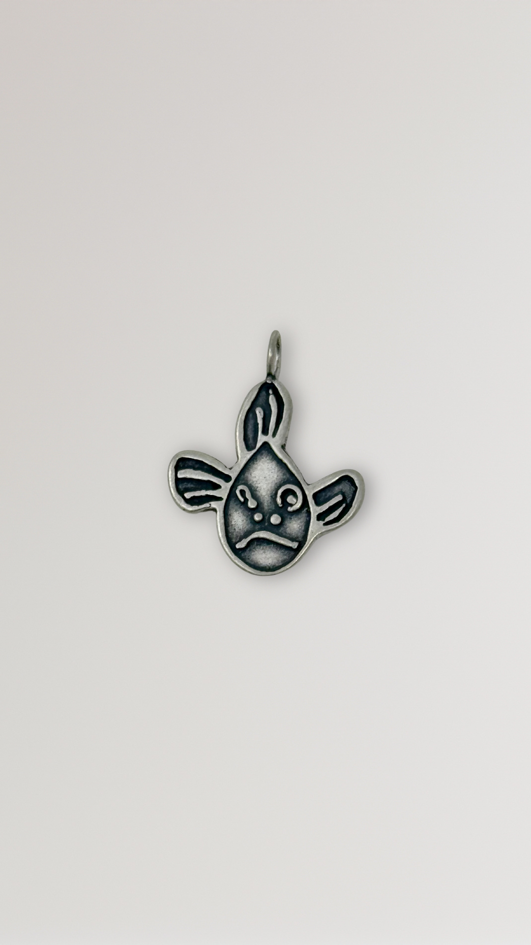 Grumpy Fish Charm - Sterling Silver