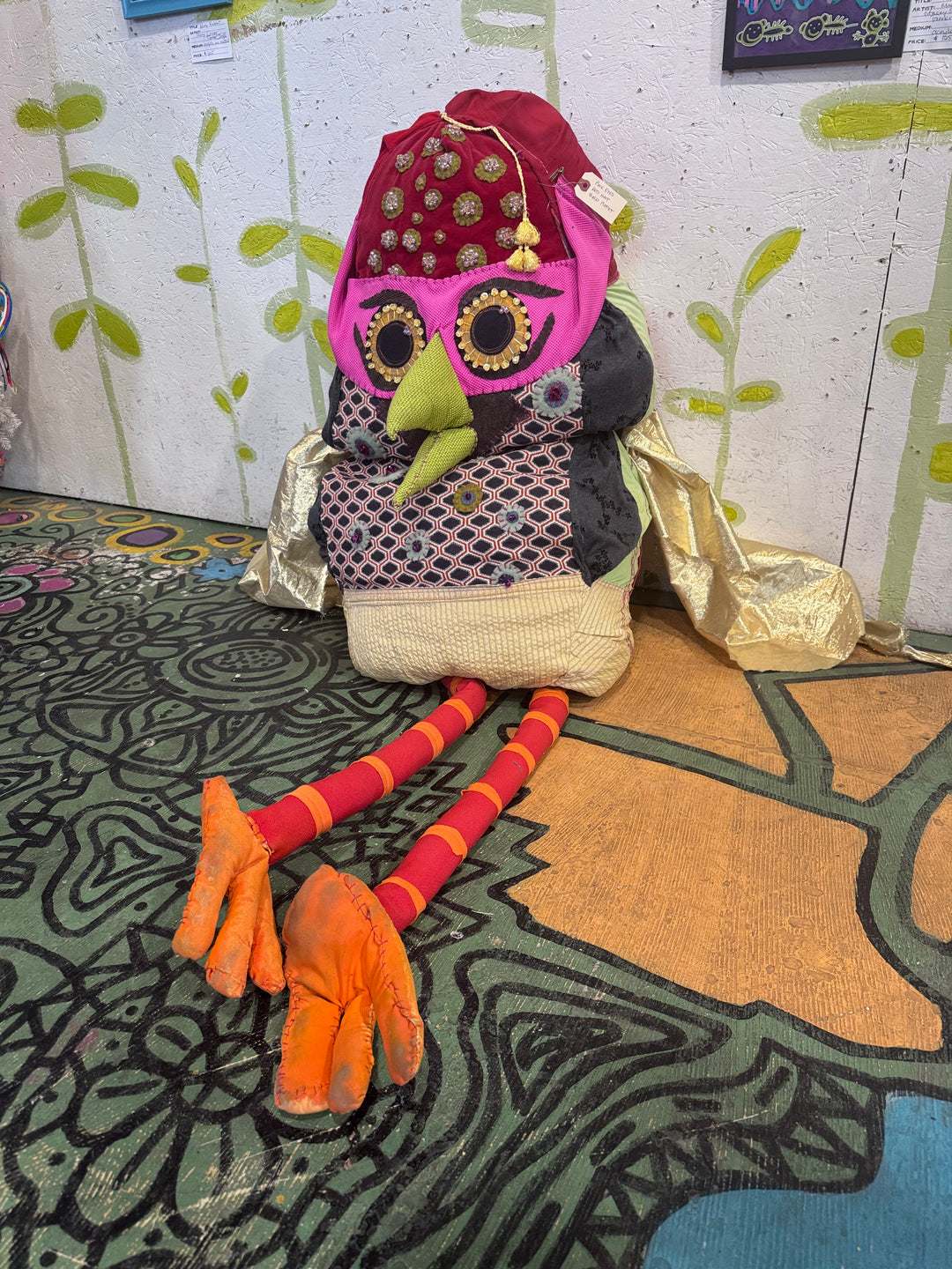 Pink Eyes, Red Hat Bird Puppet