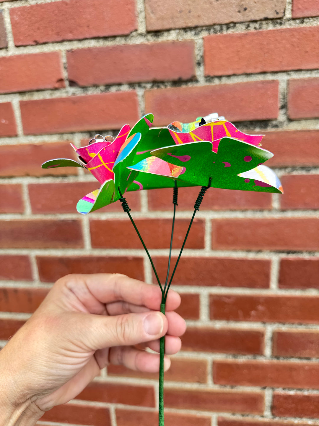 3-Flower Bouquet - Painted Paper Flowers