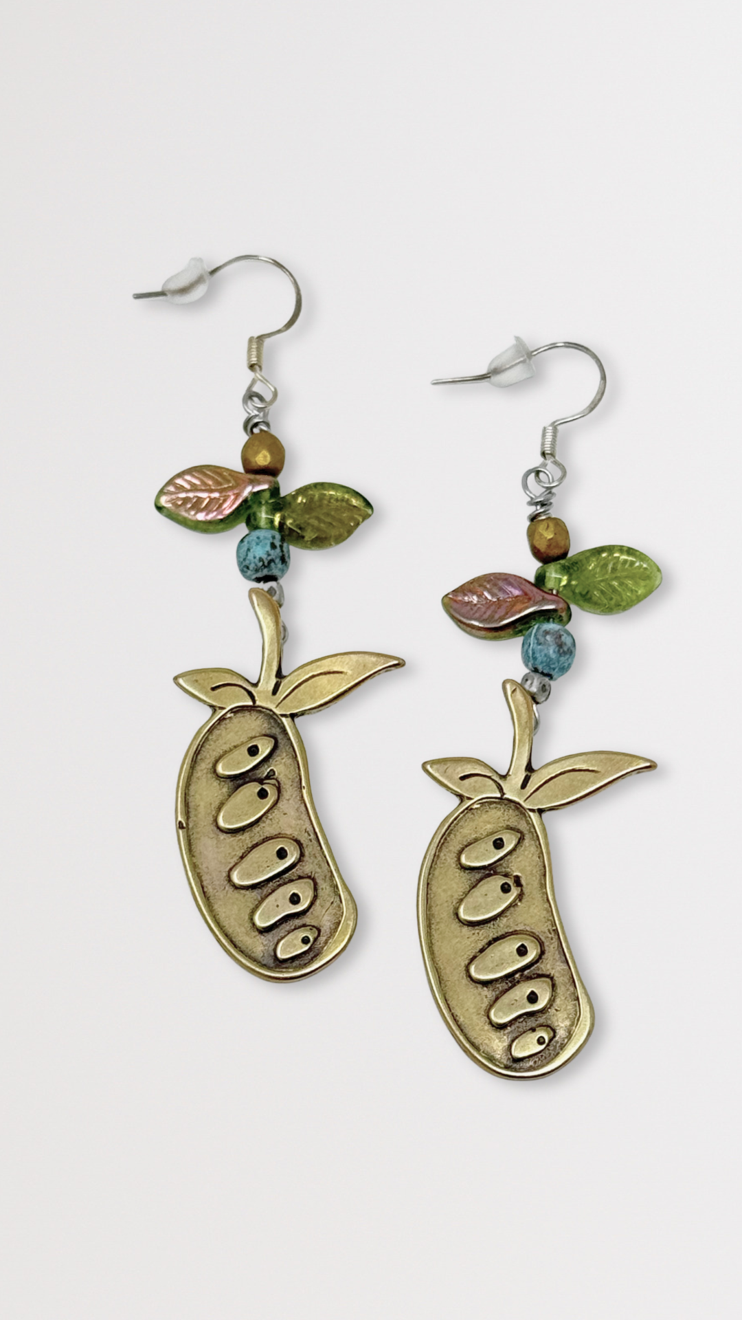 Beaded Bronze Pawpaw Earrings
