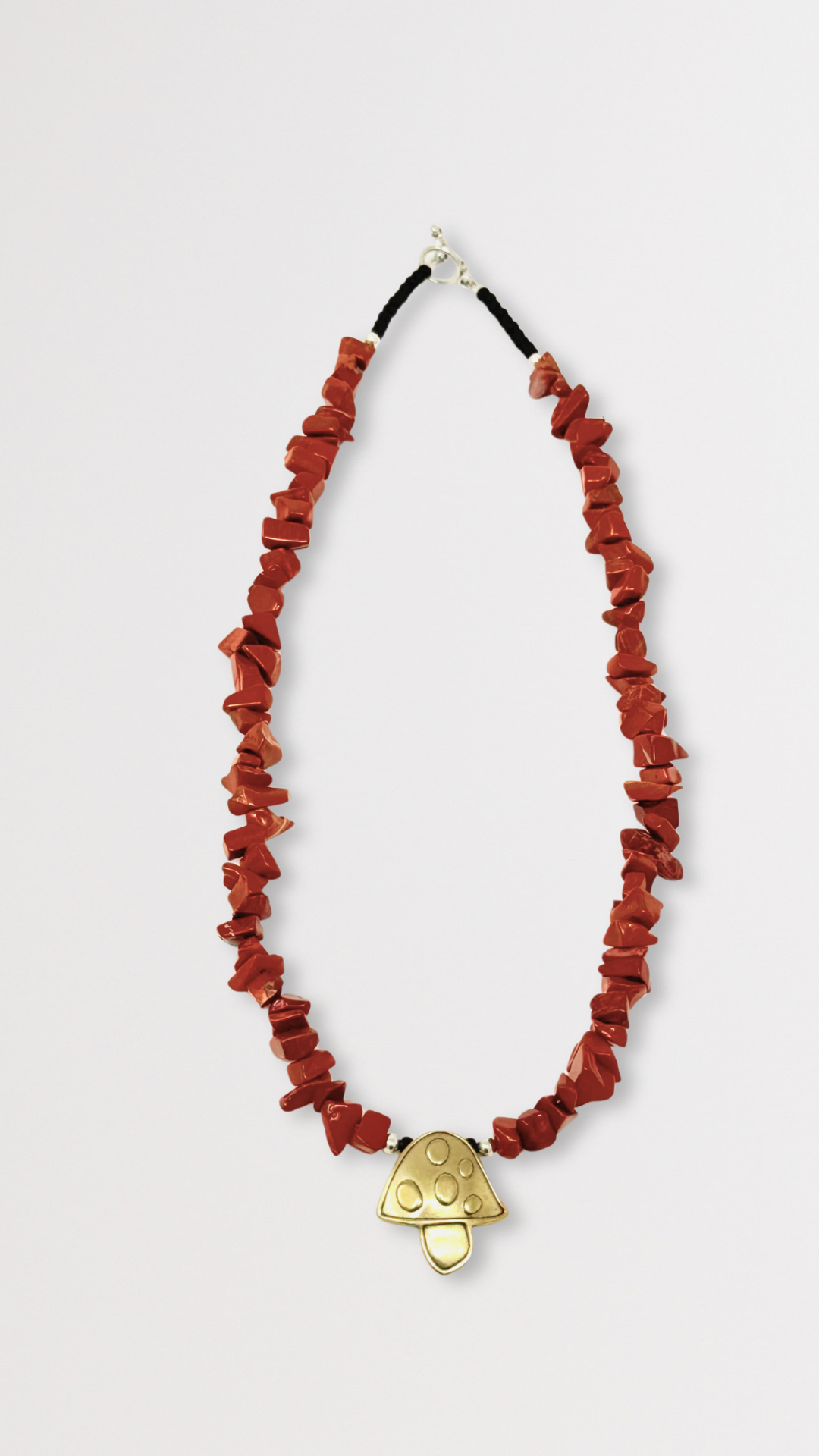 Bronze Mushroom Beaded Choker Necklace