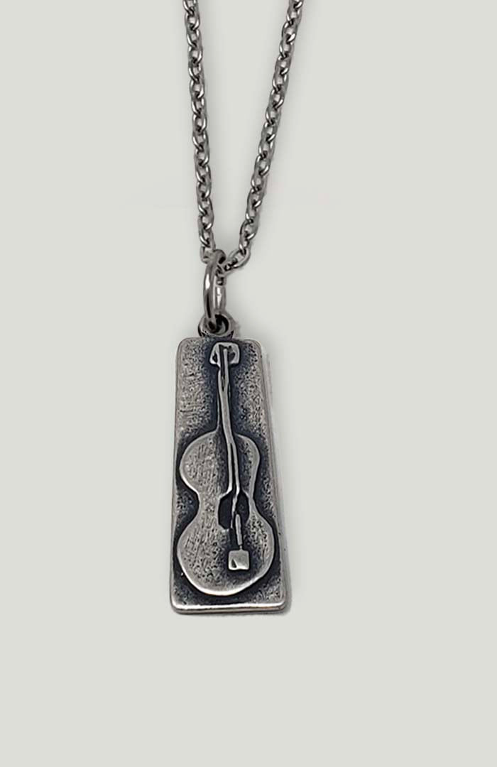 Silver Acoustic Guitar Necklace