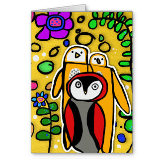 Turn it Gold Penguins Greeting Card