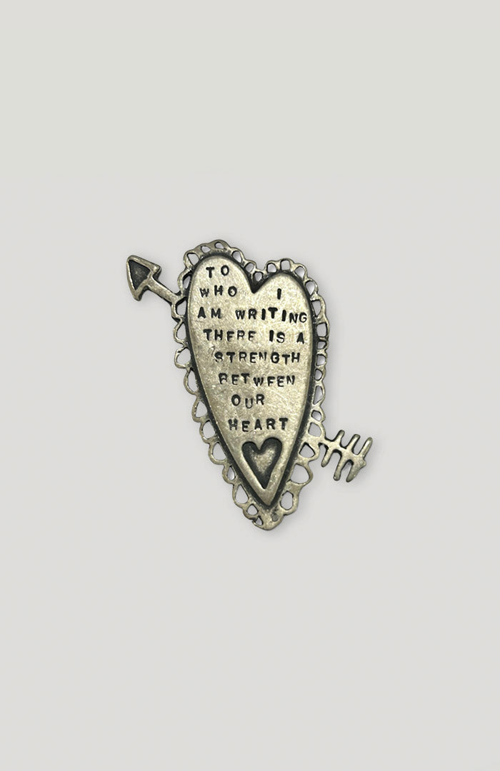 Silver Heart Message Pin