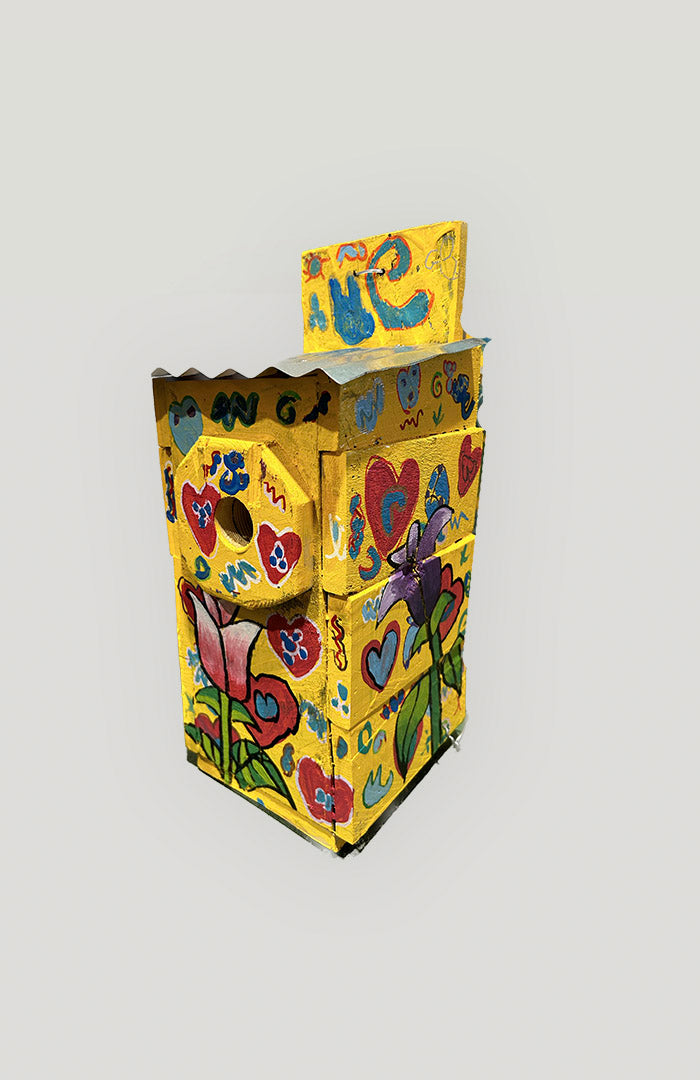 Yellow Floral Birdhouse